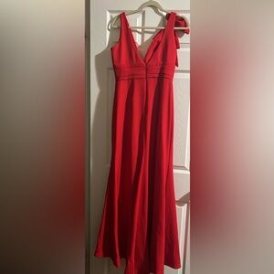 Gorgeous red color Mac Duggal gown